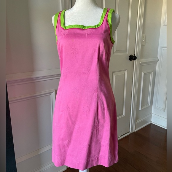 Lilly Pulitzer Pink and Green Sleeveless Dress Size 4 - Picture 1 of 8